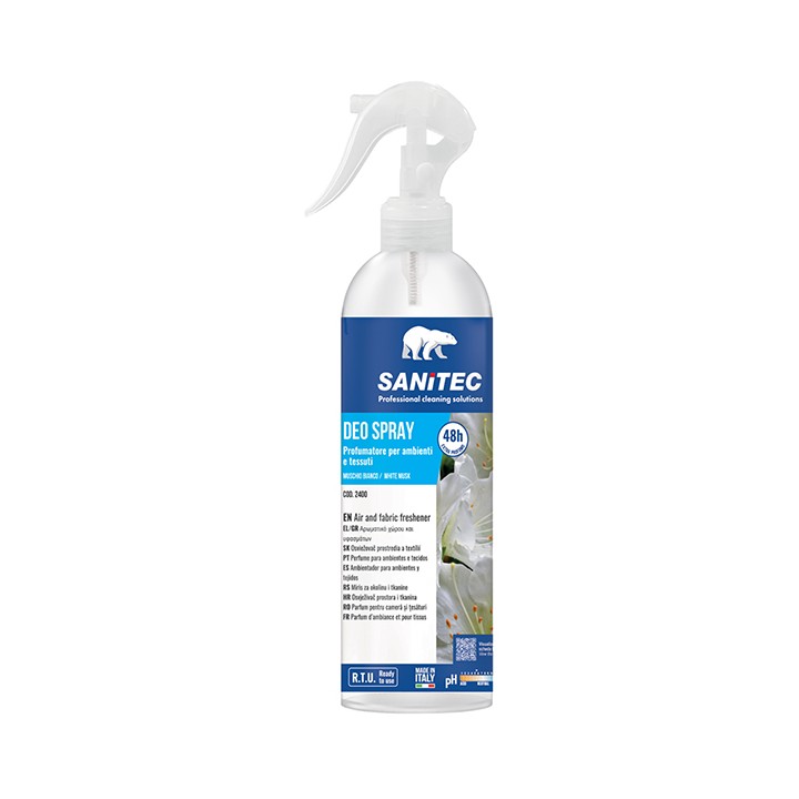 Profumatore Deo Spray - per ambienti e tessuti - trigger 300 ml - muschio bianco - Sanitec