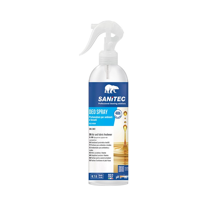 Profumatore Deo Spray - per ambienti e tessuti - trigger 300 ml - gold argan - Sanitec