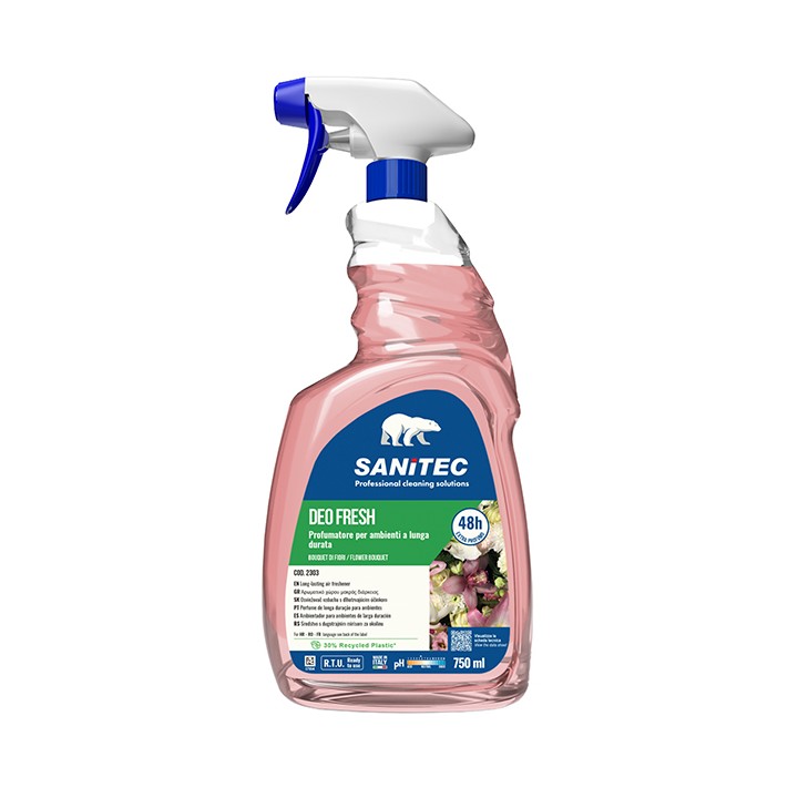 Profumatore Deo Fresh - per ambienti e tessuti - trigger 750 ml - bouquet di fiori - Sanitec