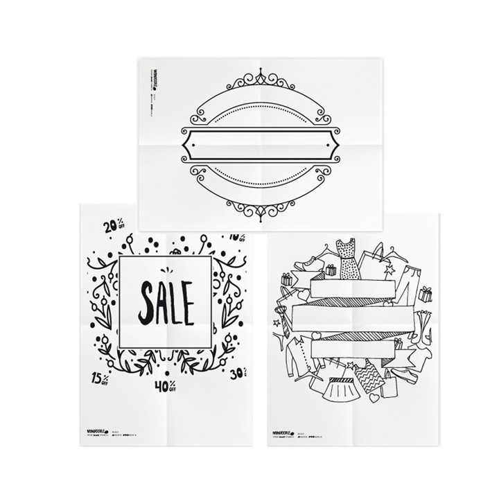 Stencil - foglio A2 - 'SCONTI' - Securit - set 3 pezzi