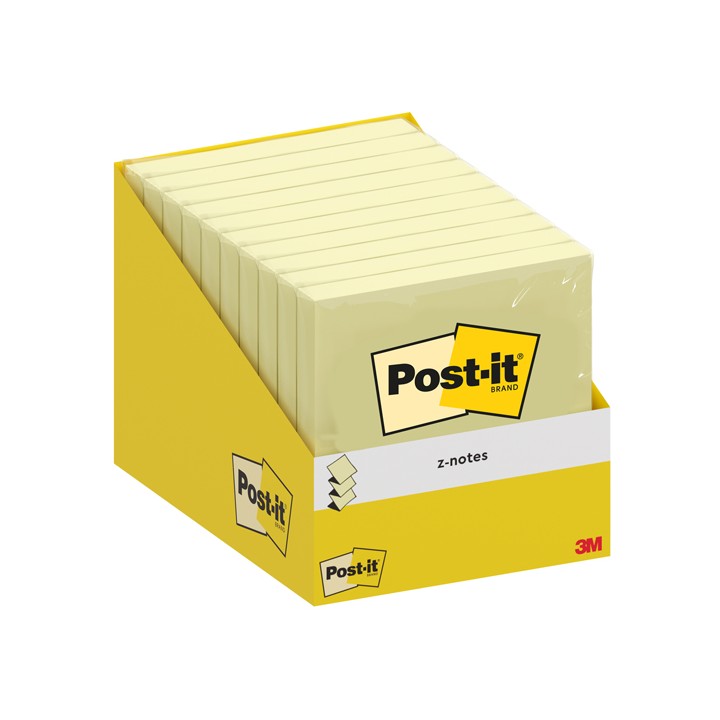 Blocco foglietti Post-it Z-Notes - 76 x 76 mm - giallo canary - 100 fogli - Post-it - conf. 10 blocchi