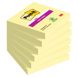 Blocco Post-it Super Sticky - 654-6SS-CY - 76 x 76 mm - giallo Canary - 90 fogli - Post-it - conf. 6 pezzi