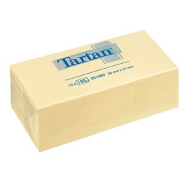 Blocco foglietti - giallo pastello - 51 x 38mm - 63gr - 100 fogli - Tartan