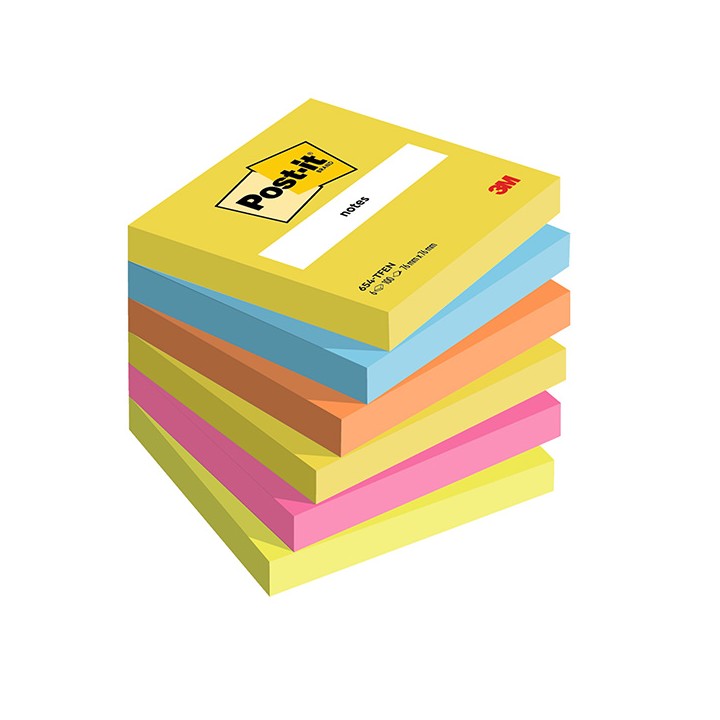Blocco foglietti Colori Energy - 654-TFEN - 76 x 76 mm - 72 gr - colori assortiti - 100 fogli - Post-it