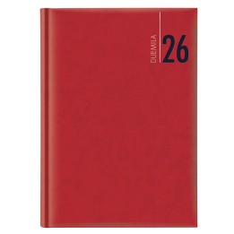 Agenda settimanale 2027 - copertina in carta imbottita - 17 x 24 cm - rosso