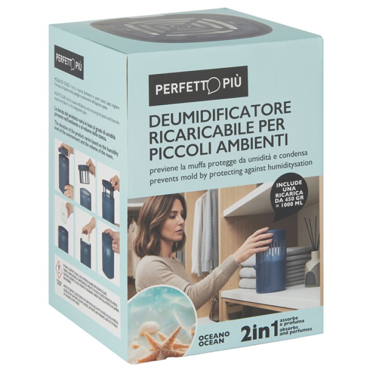 Dispenser deumidificatore - ricaricabile  -  450 gr - oceano - Perfetto