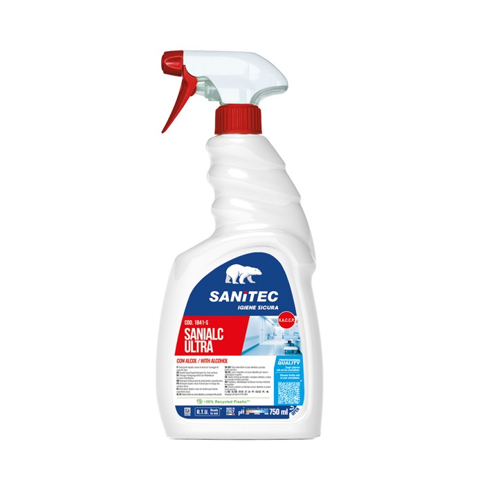Detergente alcolico Sanialc Ultra - per superfici e tessuti - trigger 750 ml - Sanitec