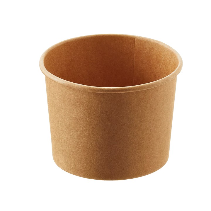 Coppetta gelato monouso - rotonda - diametro 10,5 cm - 335 ml - carta - avana - Leone - conf. 500 pezzi