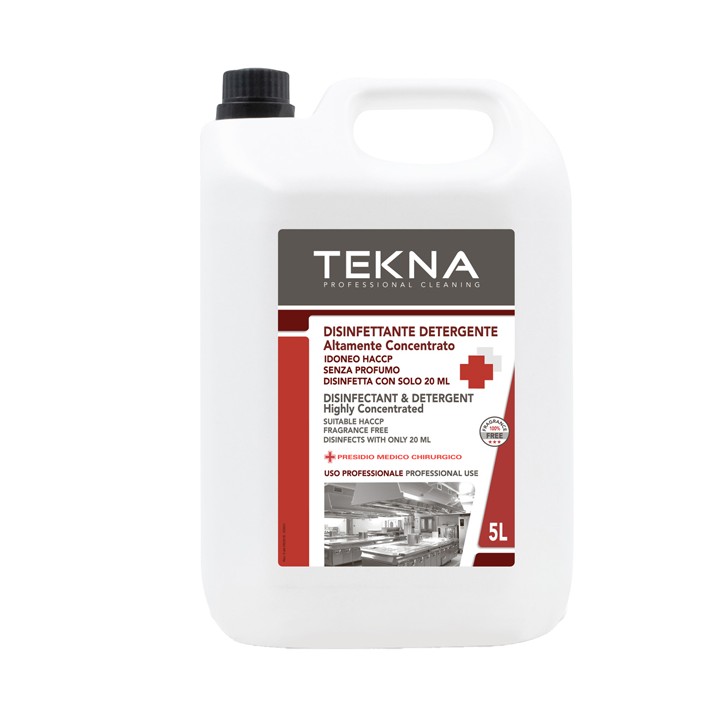Disinfettante detergente - per superfici - super concentrato - 5 lt - Tekna