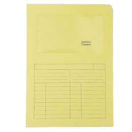 Cartellina a L con finestra Sintex - 120 gr - A4 - giallo - Blasetti - conf. 50 pezzi