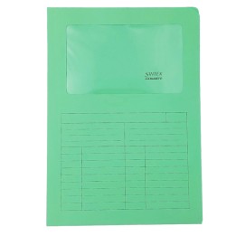 Cartellina a L con finestra Sintex - 120 gr - A4 - verde - Blasetti - conf. 50 pezzi
