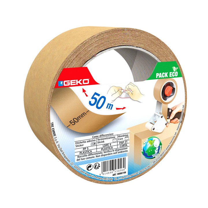 Nastro adesivo - 5 cm x 50 m - carta - avana - Geko